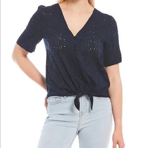 NWT Chelsea & Violet Dillards Top Navy